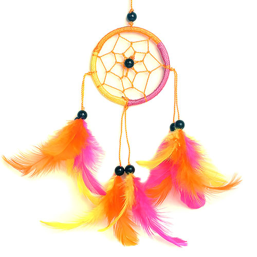 Dreamcatcher sunshine 6cm red yellow orange