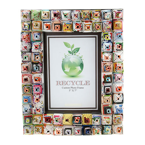 Fair Trade Bali Hand Made Recycled Paper Photo Display Frame 5 x 7 