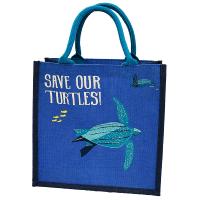 Jute shopping bag, save our turtles