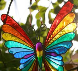 Rainbow Butterfly Suncatcher 31cm length