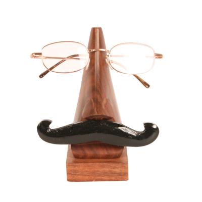 Spectacle glasses stand/holder, moustache, sheesham wood handmade