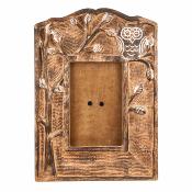Photo frame owl design carved mango wood, freestanding 20x28cm