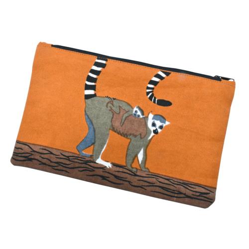 Pencil case, endangered animals - Lemur 22(L) x 13cms(H)