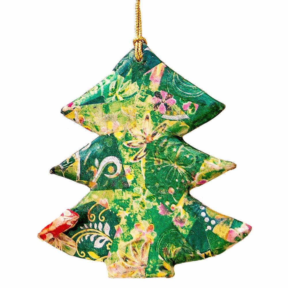 hanging christmas tree collage green 10cm hanging christmas tree collage green 10cm
