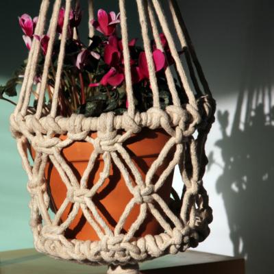 Hanging basket crochet 27cm diam 110cm length