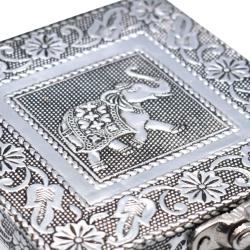 Jewellery/trinket box, aluminium elephant design, 10x6x10cm
