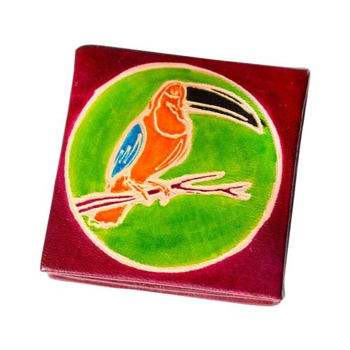 Leather coin purse toucan