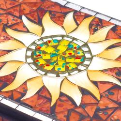 Jewellery box, glass mosaic, sun design 18 x 13.5 x 6.5cm