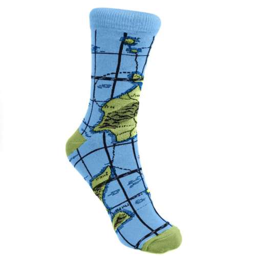 Bamboo Socks Map Green & Blue Shoe Size UK 7-11 Mens Fair Trade Eco