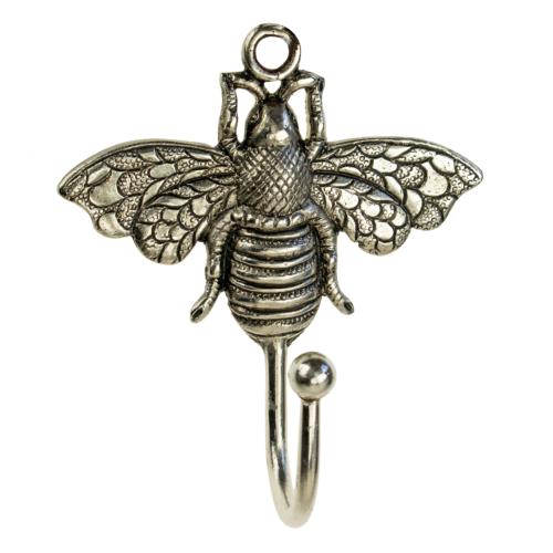 Coat hook for wall mounting recycled aluminium metal bee