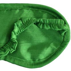 Green eye mask with recycled brocade fabric 23 x 11.5 cm  