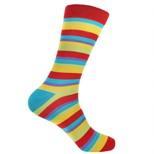 Bamboo Socks Rainbow Stripes Shoe Size UK 7-11 Mens Fair Trade Eco