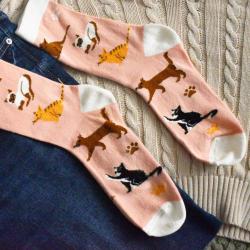 Bamboo Socks Cats Shoe Size UK 7-11