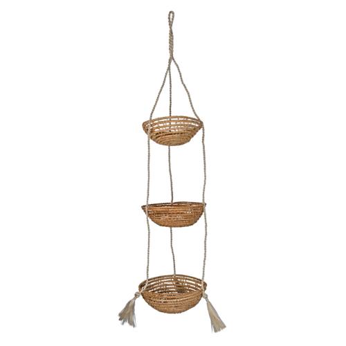 Hanging basket/sika, 3-tier palm fibre