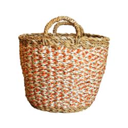 Set of 2 hogla seagrass baskets with handles