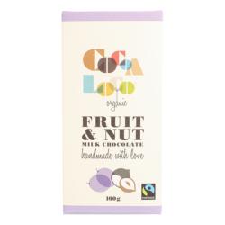 Organic Fruit and Nut Milk Chocolate Bar 100g