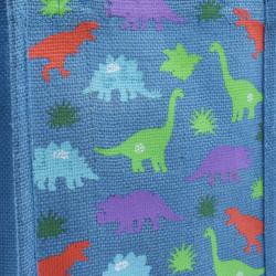 Jute shopping bag, small, Dinosaurs blue 20x25cm