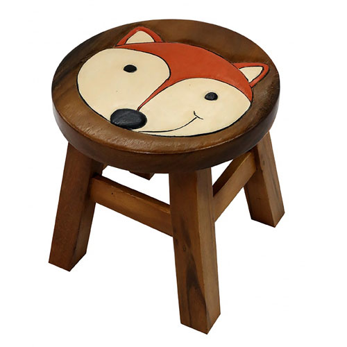 Child's wooden stool - fox