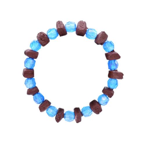 Bracelet blue and brown beads