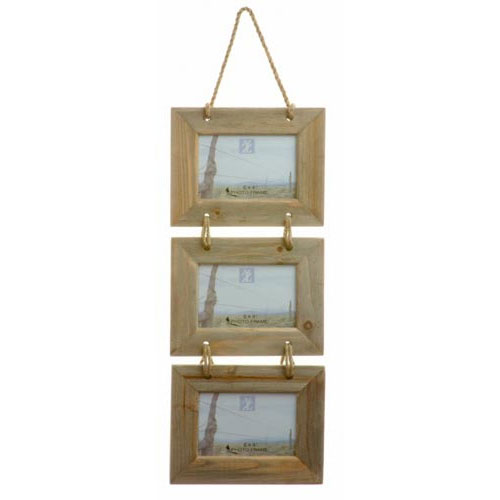 Triple Hanging Rustic Photo Frame **