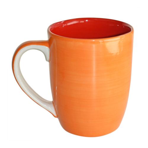 Orange and Red hand-painted Mug, 11 x 8.5 cm