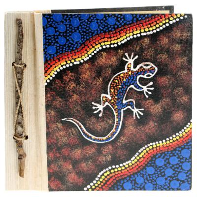 Notebook Aboriginal design ghecko, 20x20cm