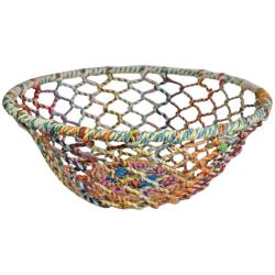 Round basket recycled material, multicoloured 45cm diameter