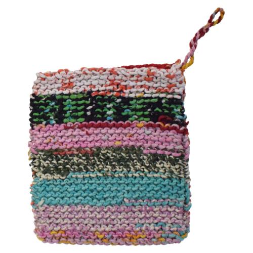 Body wash mitten recycled sari twine 14x16.5cm