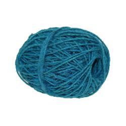 Single ball of garden or craft natural hemp twine turquoise length 50m