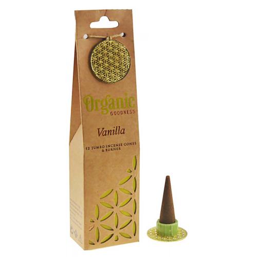 Incense cones & holder, Organic Goodness, vanilla