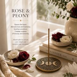 Incense Sticks and Burner Esoteric Love Spell, Rose and Peony