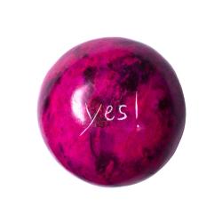 Sentiment pebble round, Yes!, pink