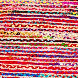 Rug, recycled material oval rainbow colours, 70x120cm