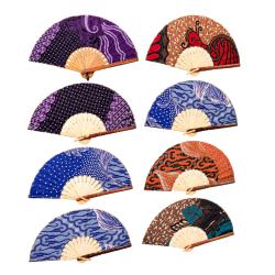 Batik Fan Assorted Colours and Designs 25cm