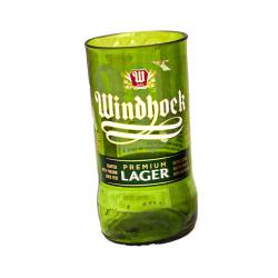 Pack of 2 glass tumblers, recycled Windhoek bottles, green