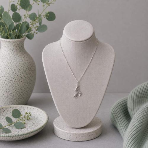 Pendant Necklace Silver Colour Jumping Frog