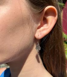 Earrings, silver colour, Sloth