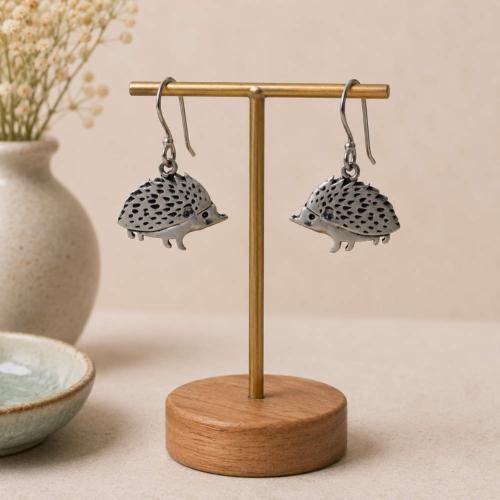 Earrings, Silver coloured Hedgehogs 3.5 (L) x 2 (W) cm