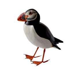 Puffin free-standing hand carved wooden indoor/garden ornament 20x18cm