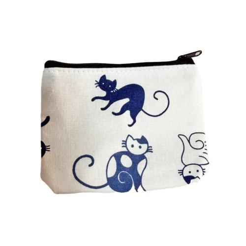 Purse Cotton Cats with Long Tails 13 x 10cm