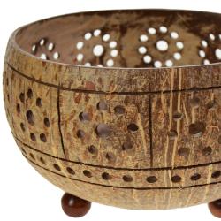 Coconut bowl, round holes pattern
