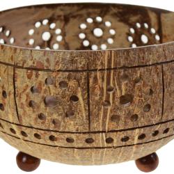 Coconut bowl, round holes pattern
