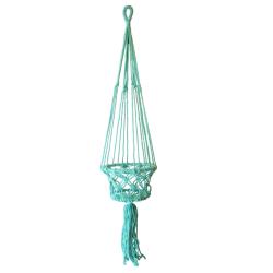 Hanging basket, macrame teal 17cm diameter