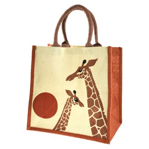 Jute shopping bag, giraffe