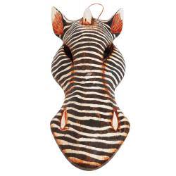 Mask Albesia Wood Zebra Horizontal Stripes 20cm