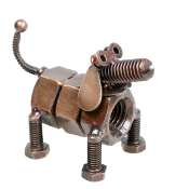 Model dog, recycled nuts and bolts