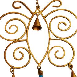 Chime, butterfly, recycled brass