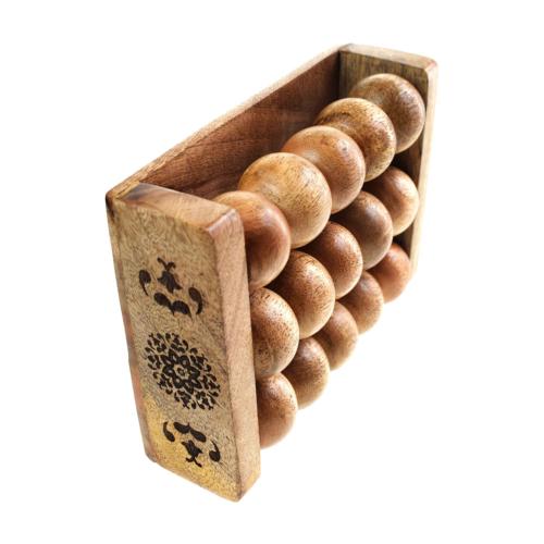 Foot roller massager eco-friendly mango wood 3-tier 17 x12x5.5cm