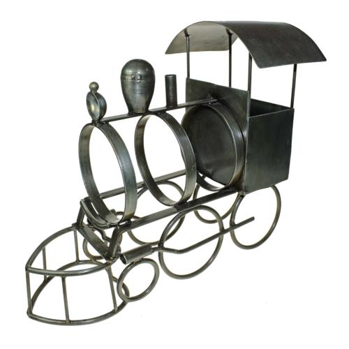 Steam Engine Wine Bottle Holder, Recycled Bike Parts 35 x 25cm