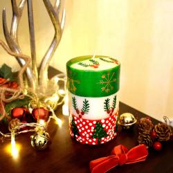 Hand painted Christmas candle in gift box